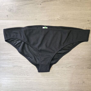 J. Crew Textured Hipster Full-Coverage Bikini Bottom Black NWT Plus Size 3X